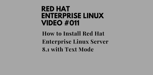 How to Install Red Hat Enterprise Linux Server 8.1 with Text Mode