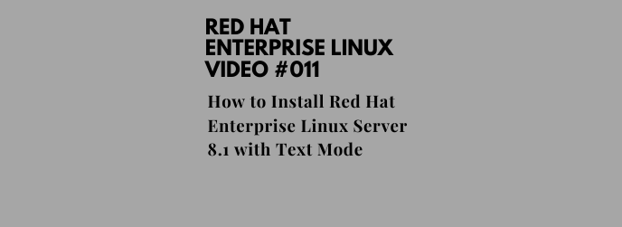 How to Install Red Hat Enterprise Linux Server 8.1 with Text Mode